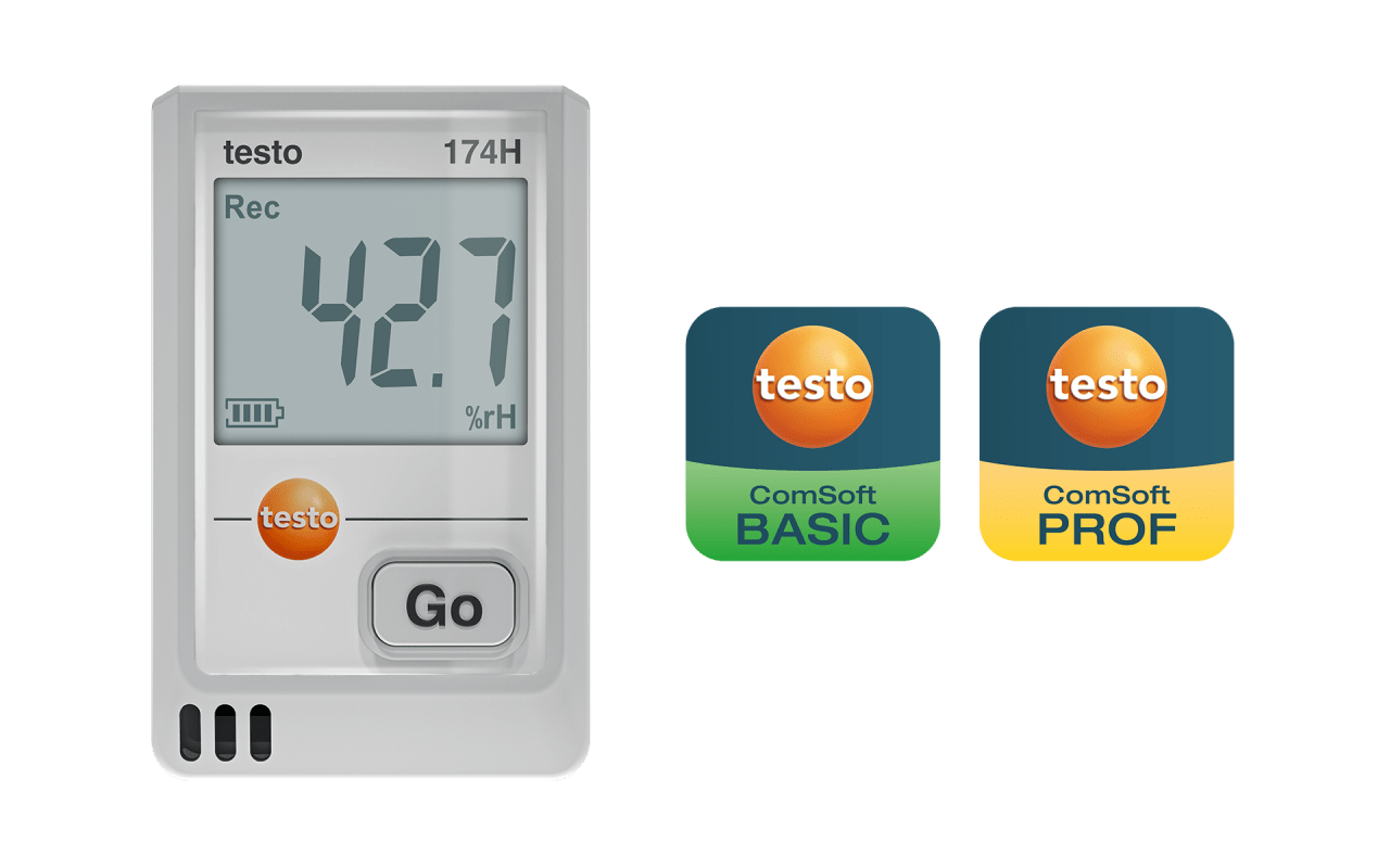 testo 174 H - 配备 USB-C 和 PC 软件的迷你型温湿度数据记