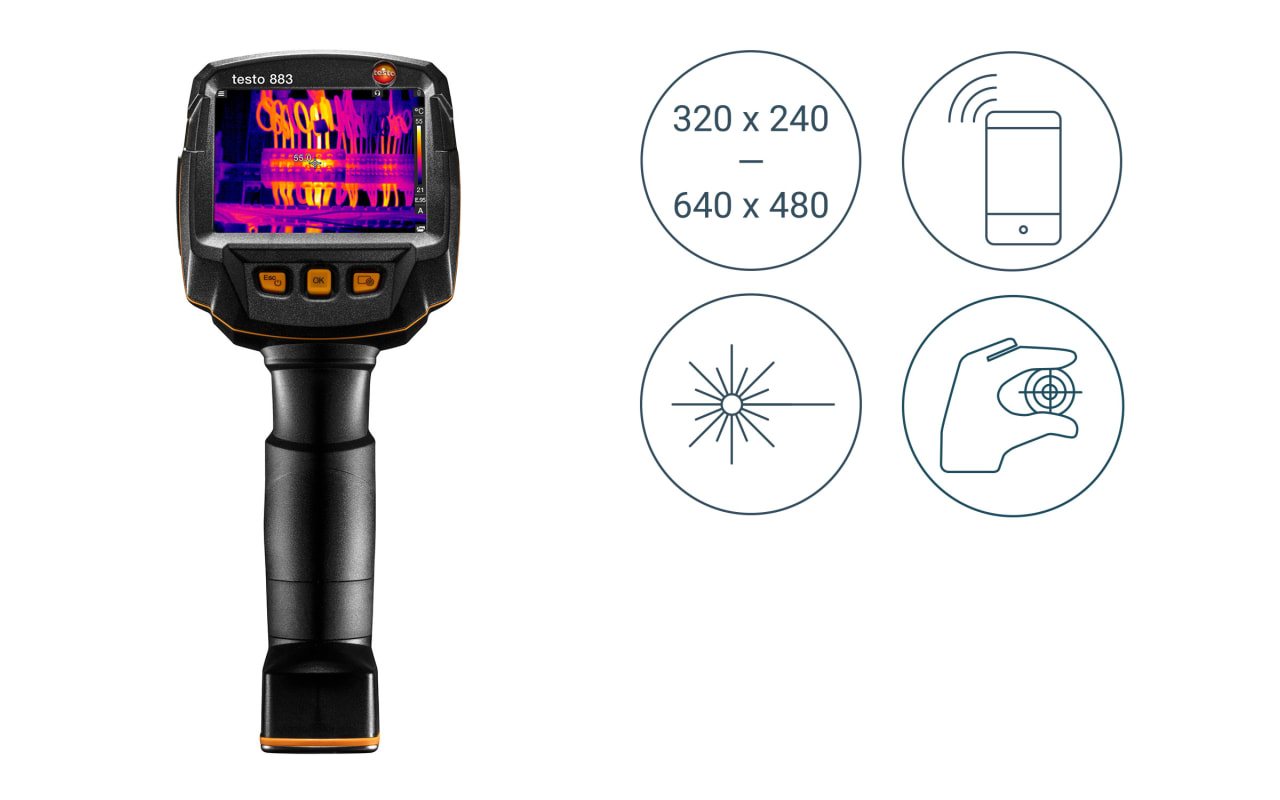 testo 883 - 红外热像仪（320x240像素，手动对焦，APP）