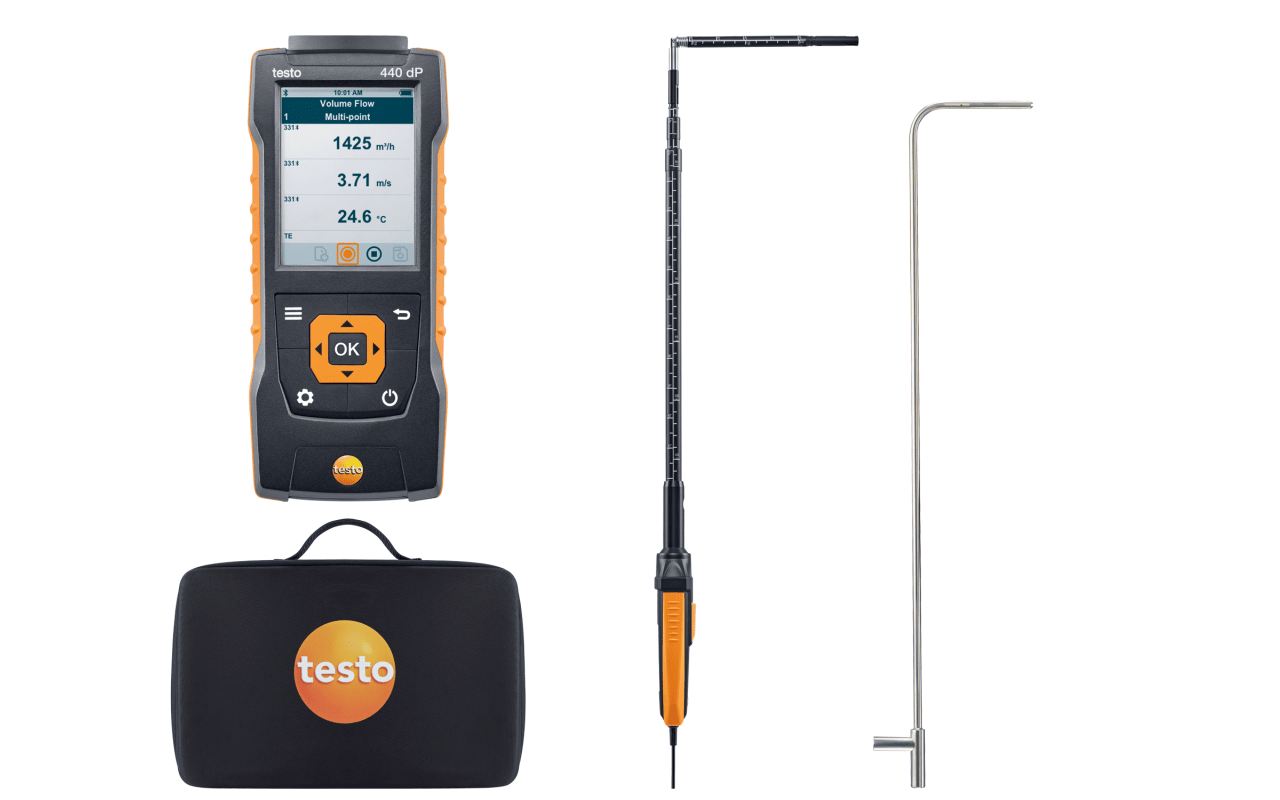 testo 440 洁净室测量套装（差压、温湿度、风速）